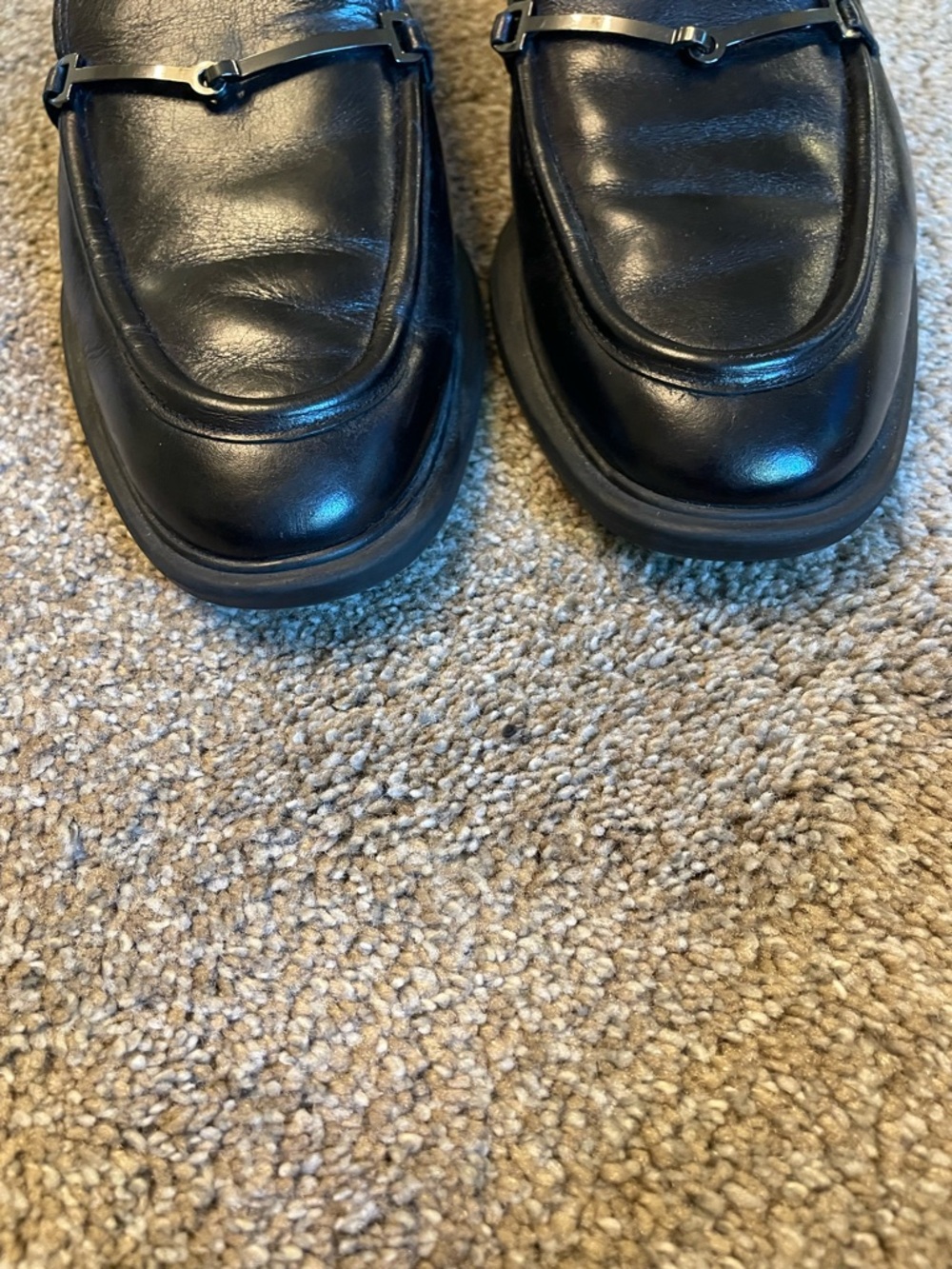 Sarto Eda Women's Black Leather Loafer with Metal Bit Detail Size 7.5 M - Picture 5 of 10